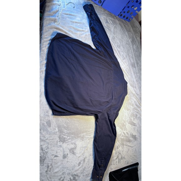 Faded Glory Dark Blue Heavyweight Long Sleeve Shirt 2XL 50/52 - Picture 2 of 10